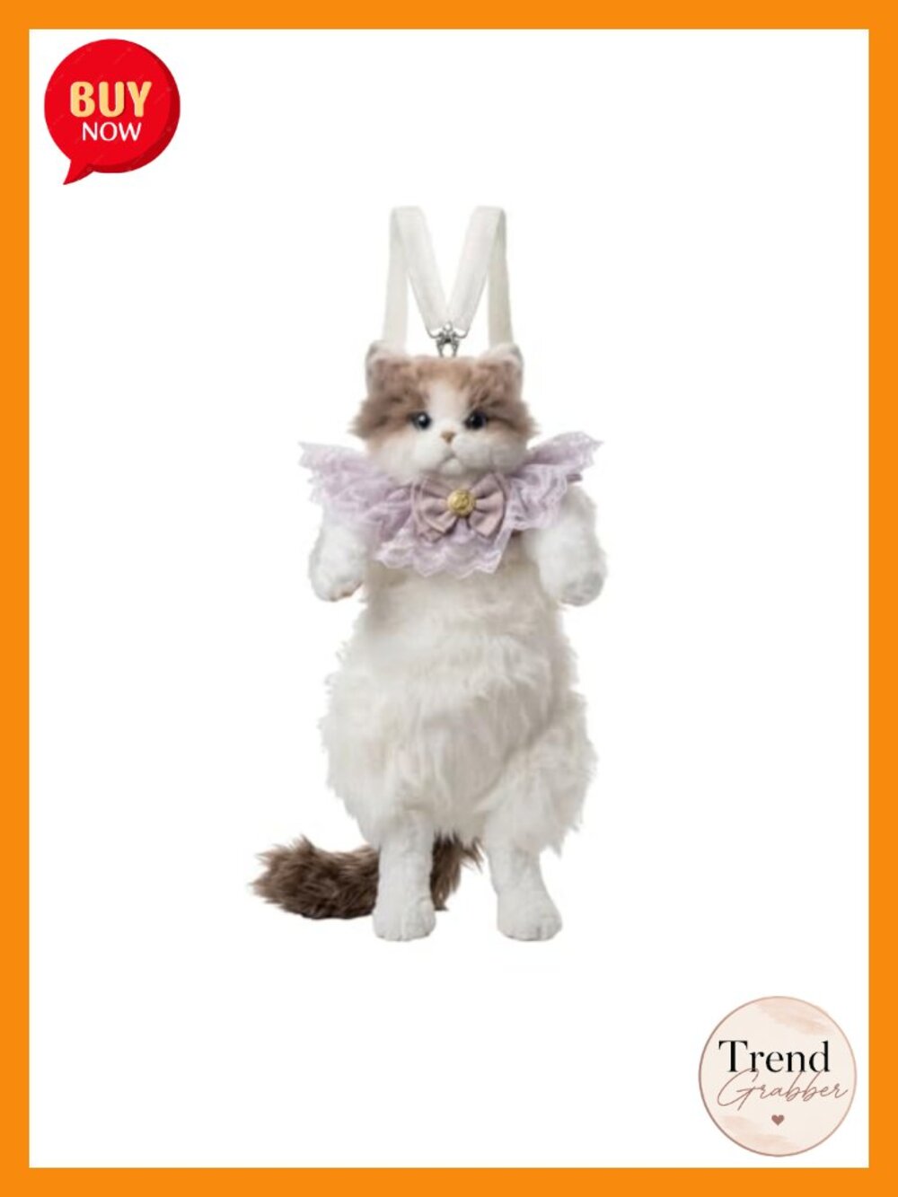 Realistic Cat Backpack Handcrafted Stuffed Animal Plush Kitten Crossbody Purse